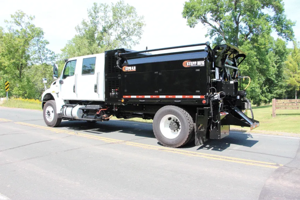 road maintenance efficiency concept with truck