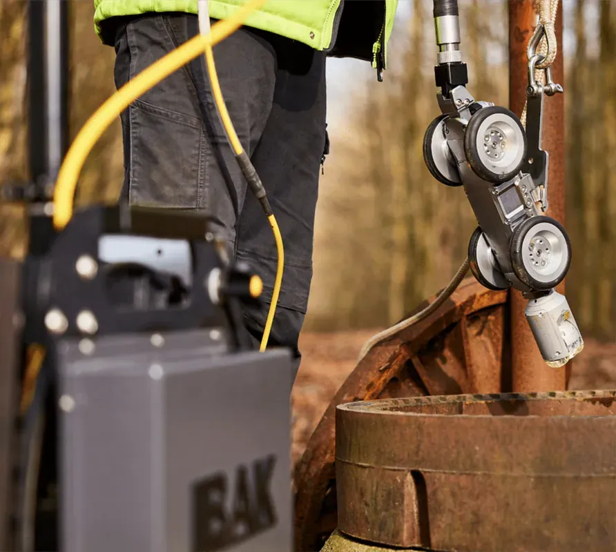 Advanced robotic inspection tool used for thorough sewer line evaluations in industrial settings.