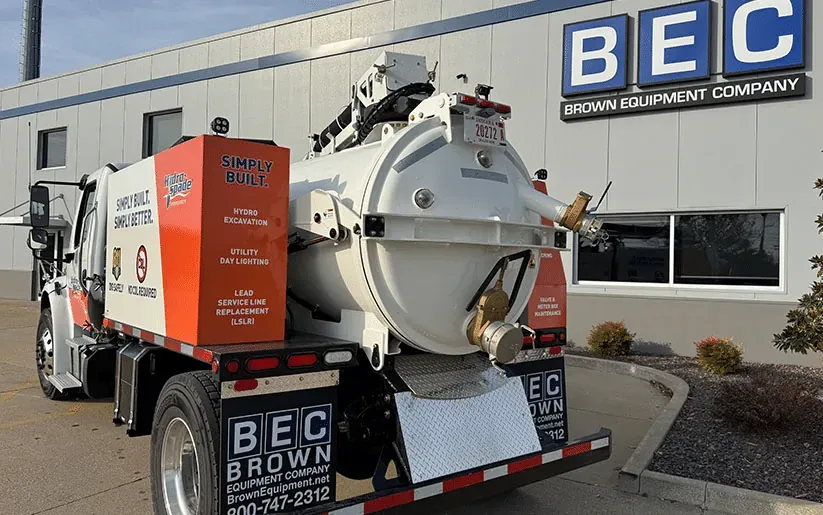 Heavy-duty hydro excavation truck for efficient transport and waste management solutions.