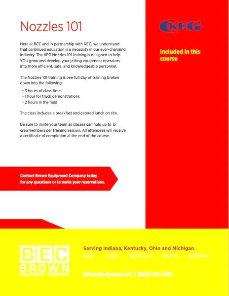 KEG Nozzles & Training Flyer cover