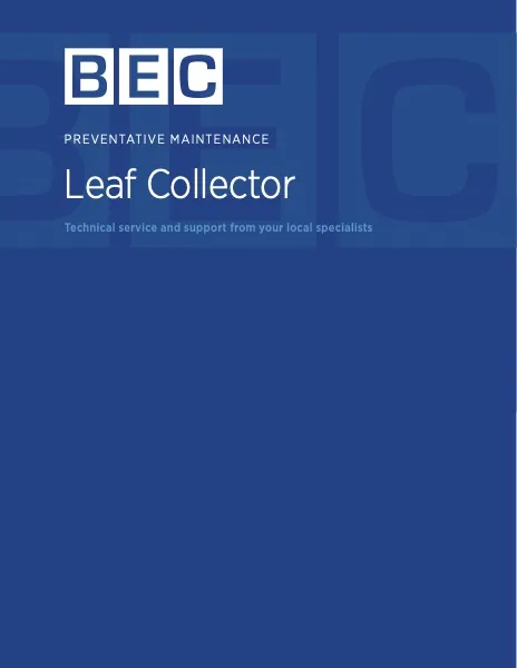 Preventative Maintenance: Leaf Collectors cover